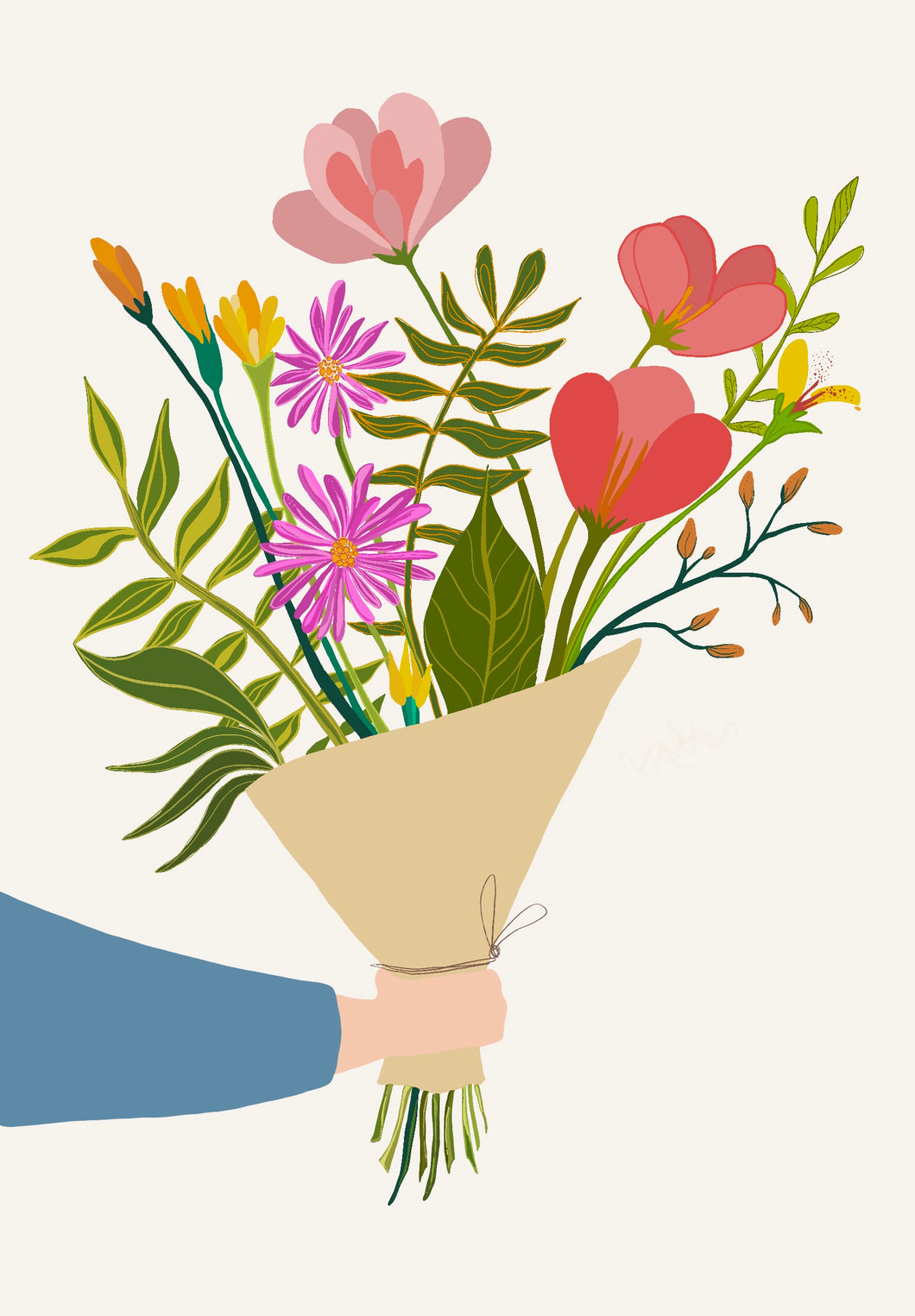 Transparant Visser Een effectief Boeket bloemen "Ness" – veloofleur